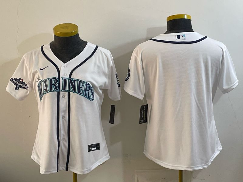 Women 2026 Seattle Mariners Blank White Game Nike MLB Jersey style 002